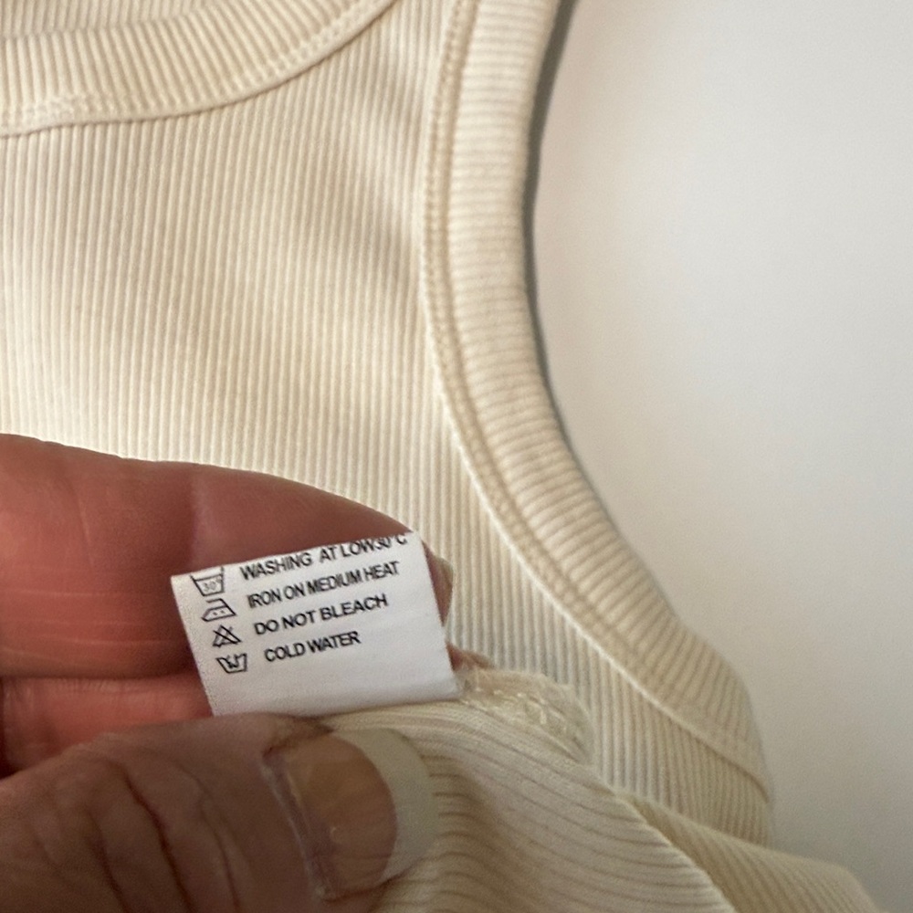 Cream Ribbed Tank Top - Picture 5 of 5